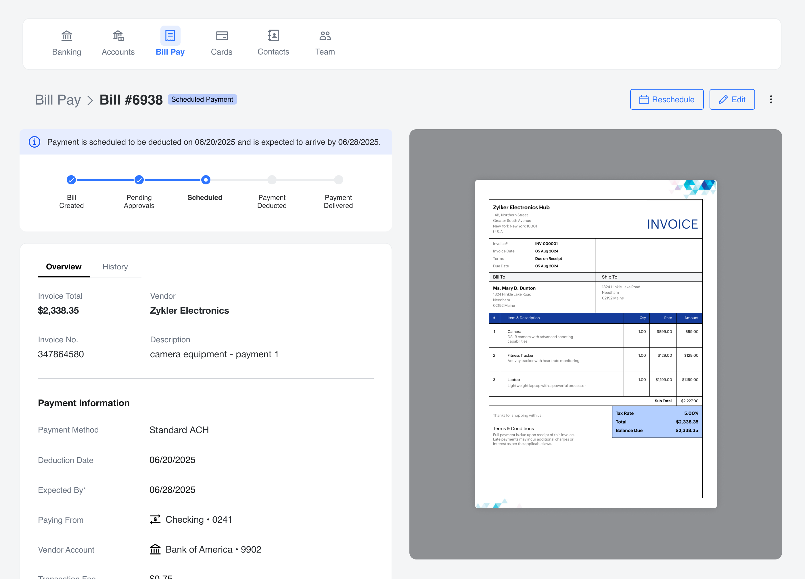 Ready-to-Launch Bill Pay experience